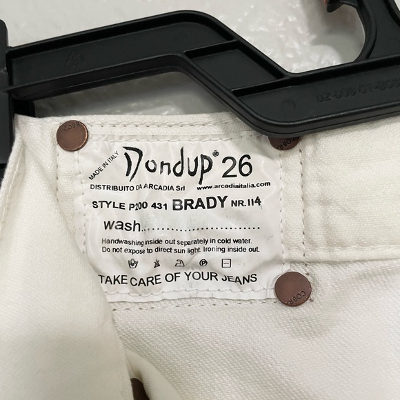 Dondup Brady White Flare Jeans Size 26 Embroidered Made in Italy NWT - Picture 4 of 8